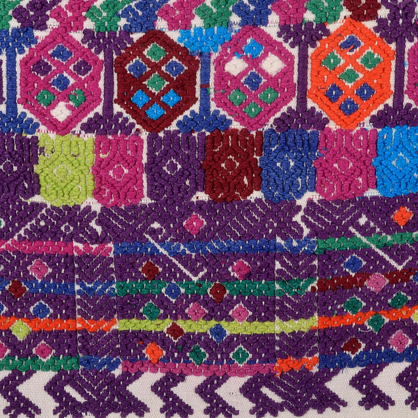 1950s Bohemian Hand Loomed Cotton Huipil Poncho