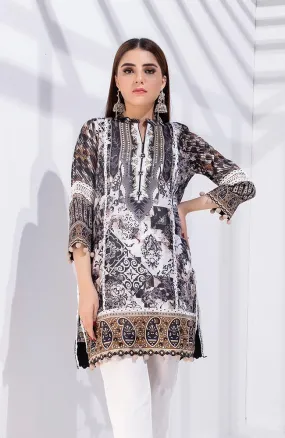 Al Zohaib Black & White Monochrome Kurti '21 – BWPK'21-09