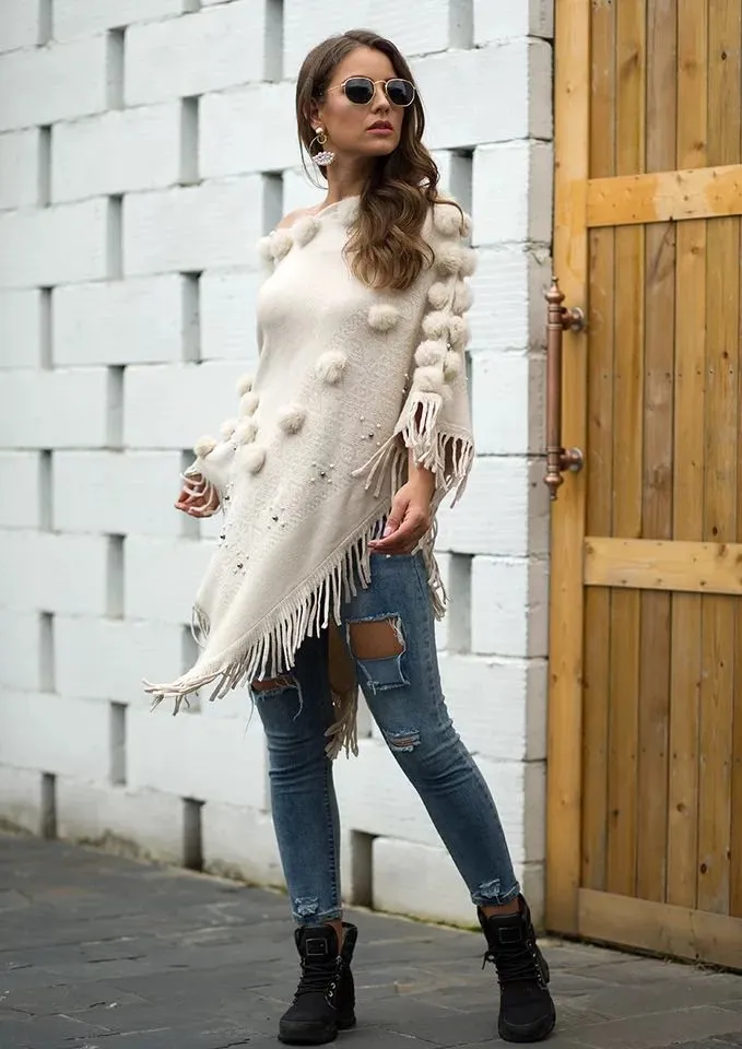 AUTUMN CREAM VANILLA PONCHO