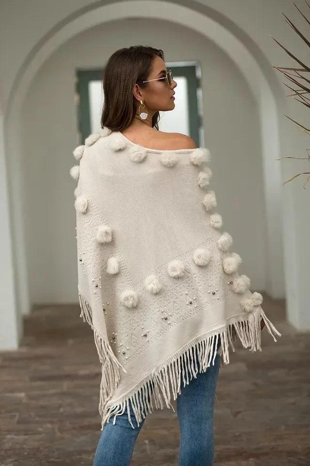 AUTUMN CREAM VANILLA PONCHO