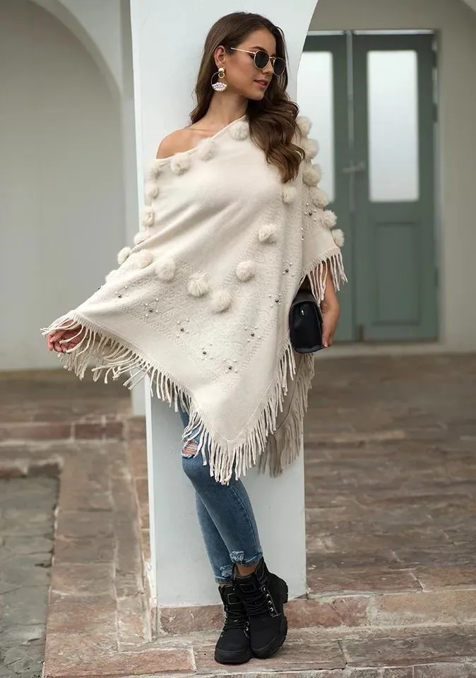 AUTUMN CREAM VANILLA PONCHO