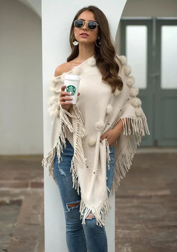 AUTUMN CREAM VANILLA PONCHO