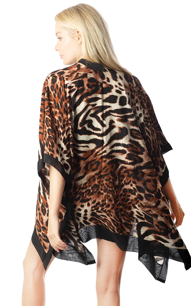 BAAP8617 Animal Print Kimono