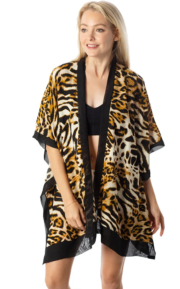 BAAP8617 Animal Print Kimono
