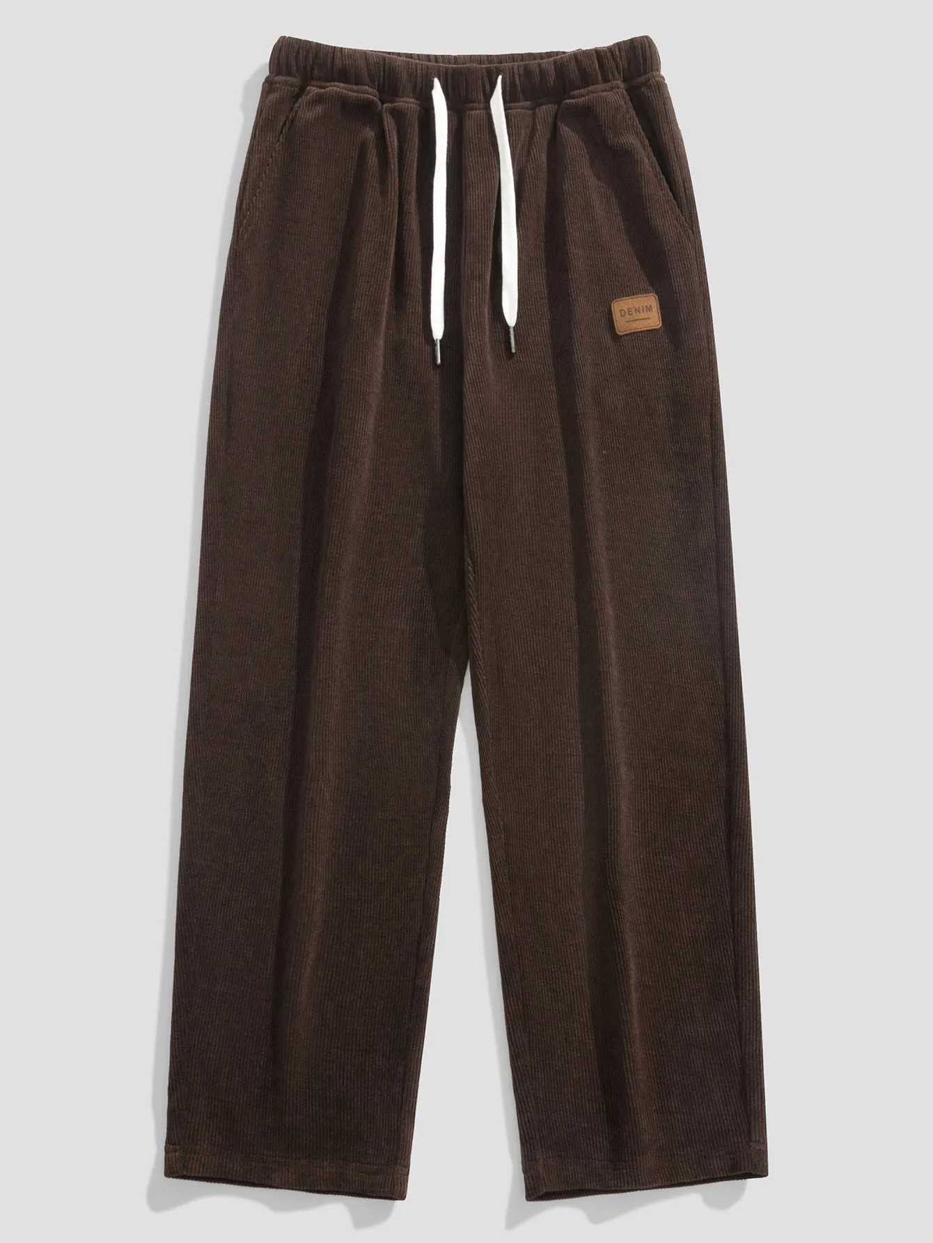 Bear In Leather Jacket Print Relax Fit Sweatshirt & Straight Leg Corduroy Pants