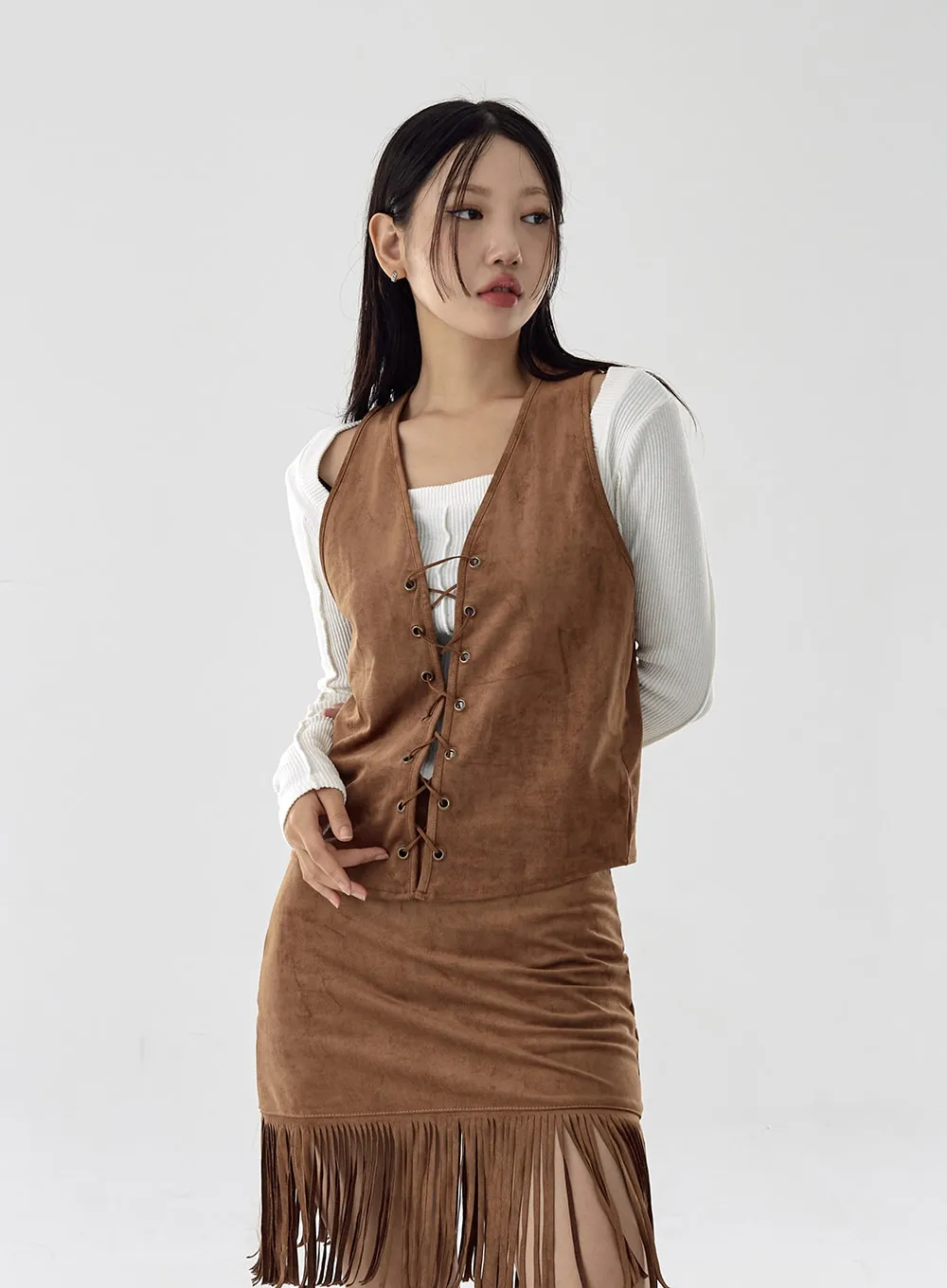 Bohemian Strap Suede Vest CG16