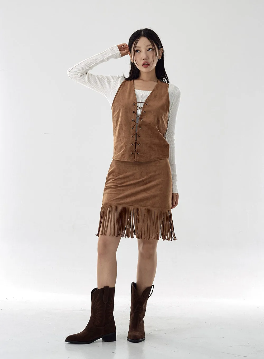 Bohemian Strap Suede Vest CG16