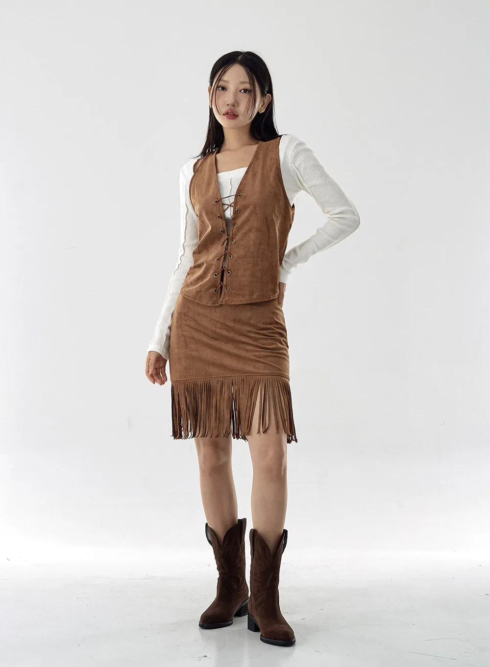 Bohemian Strap Suede Vest CG16