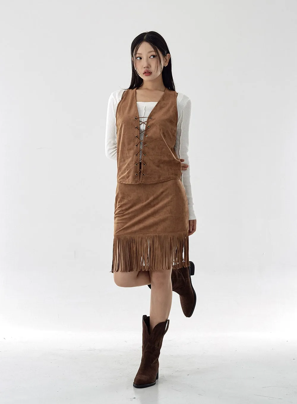 Bohemian Strap Suede Vest CG16
