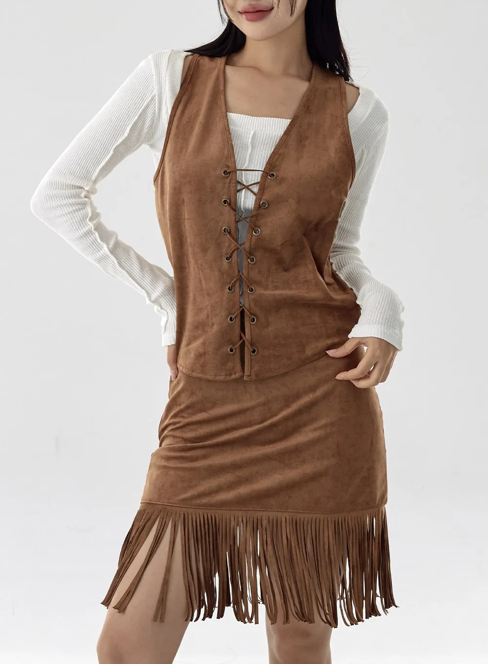 Bohemian Strap Suede Vest CG16
