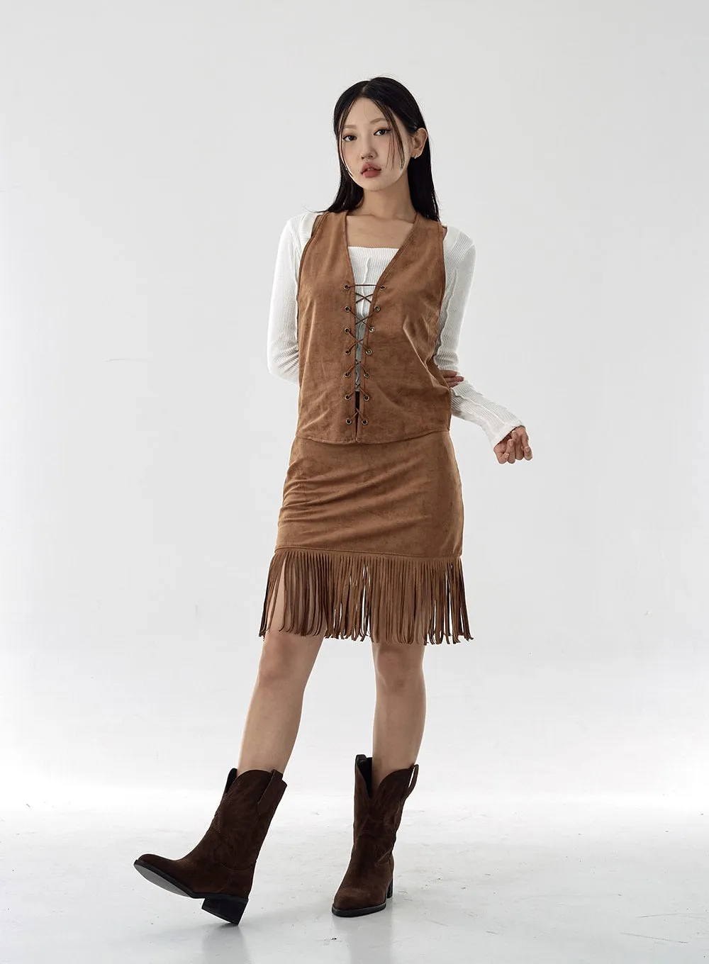 Bohemian Strap Suede Vest CG16