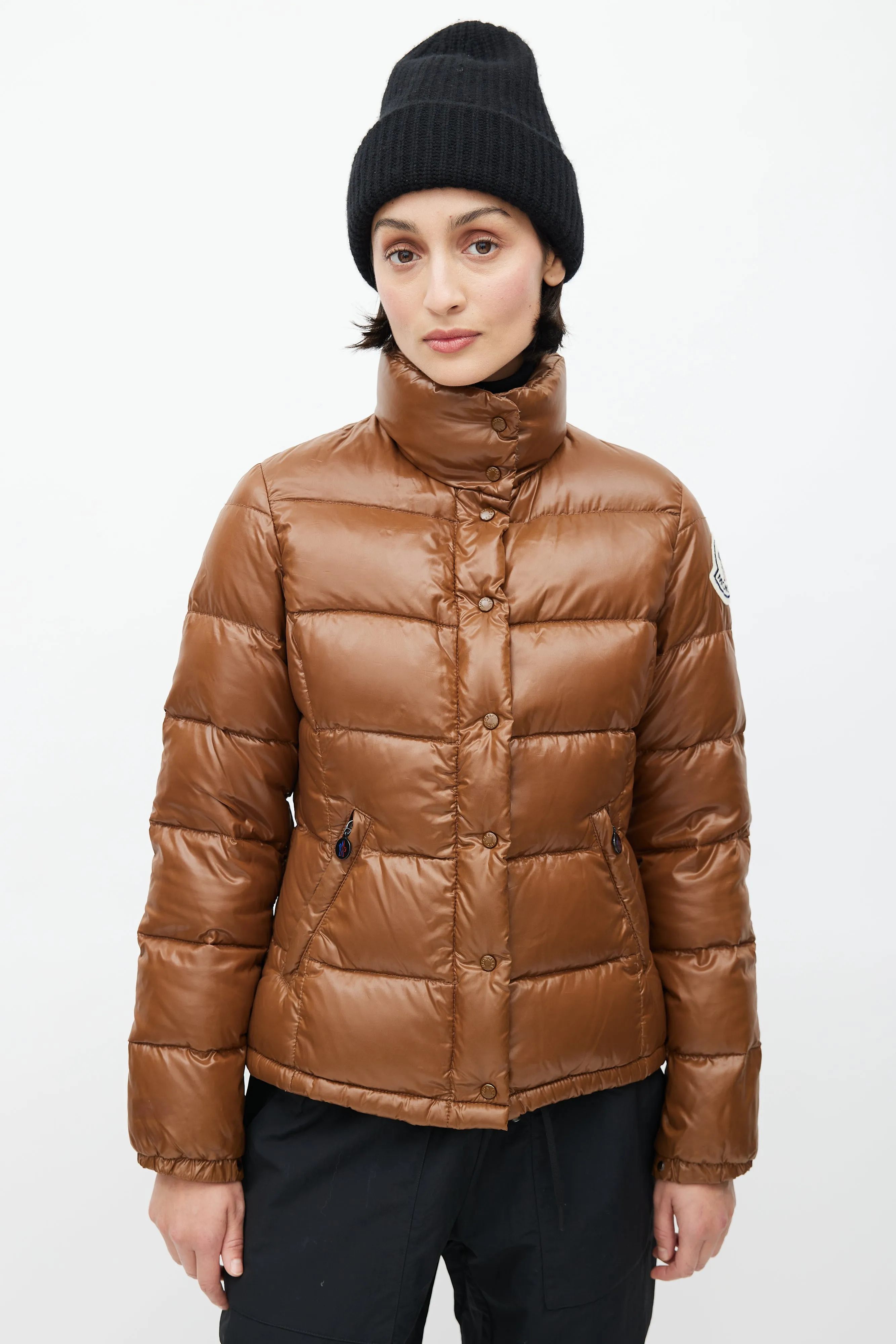 Brown Claire Quilted Down Jacket
