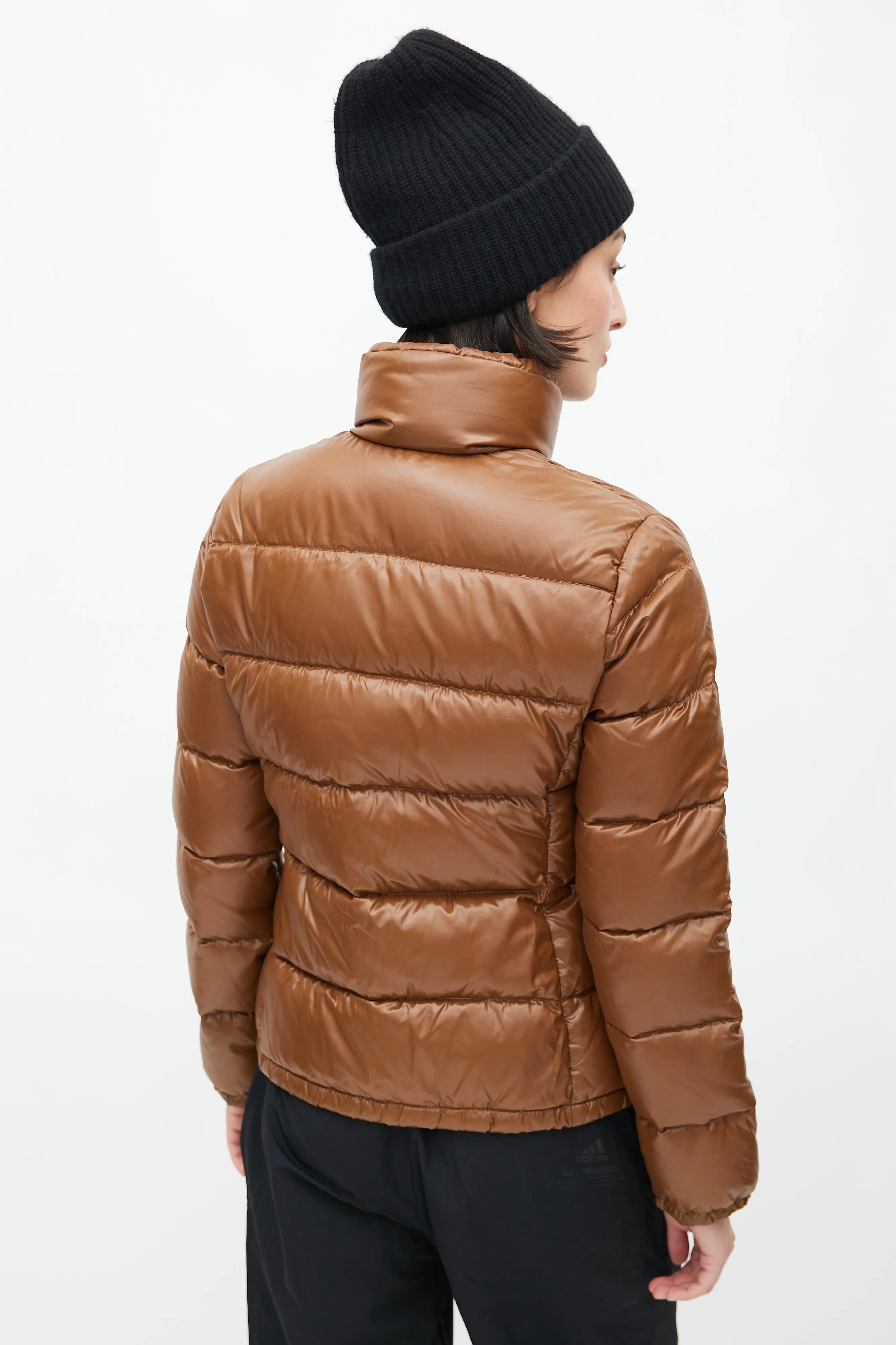 Brown Claire Quilted Down Jacket