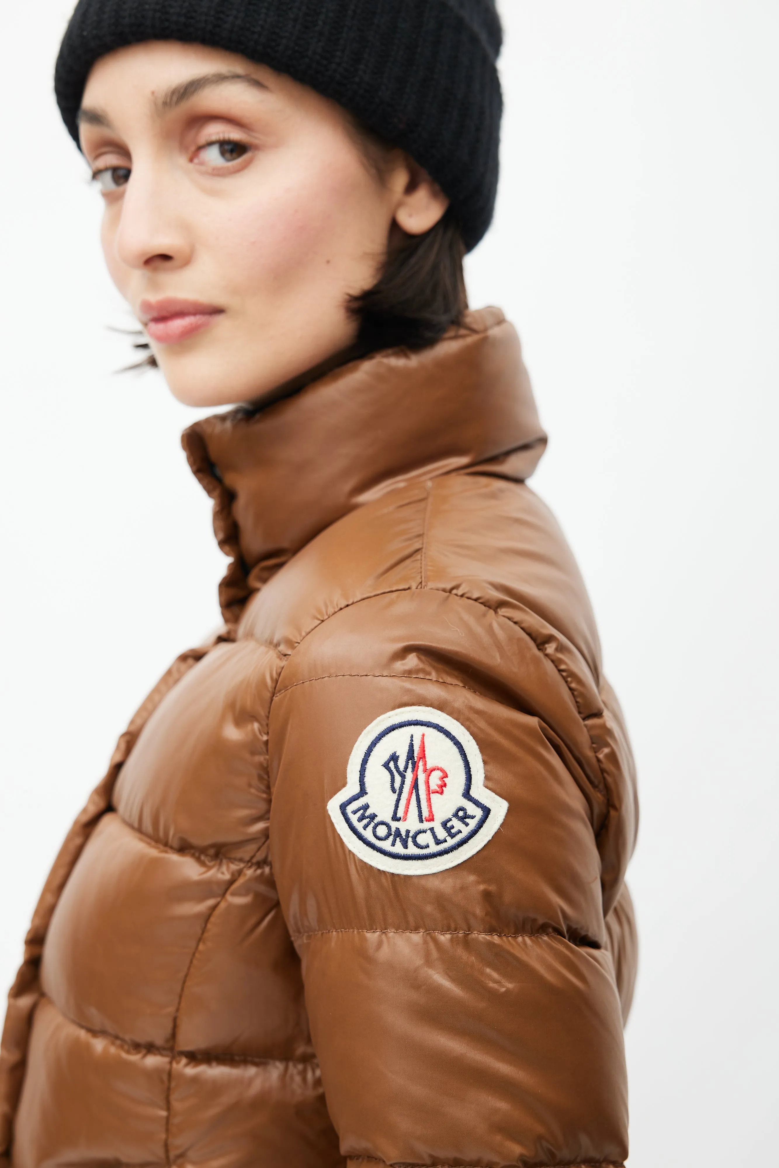 Brown Claire Quilted Down Jacket