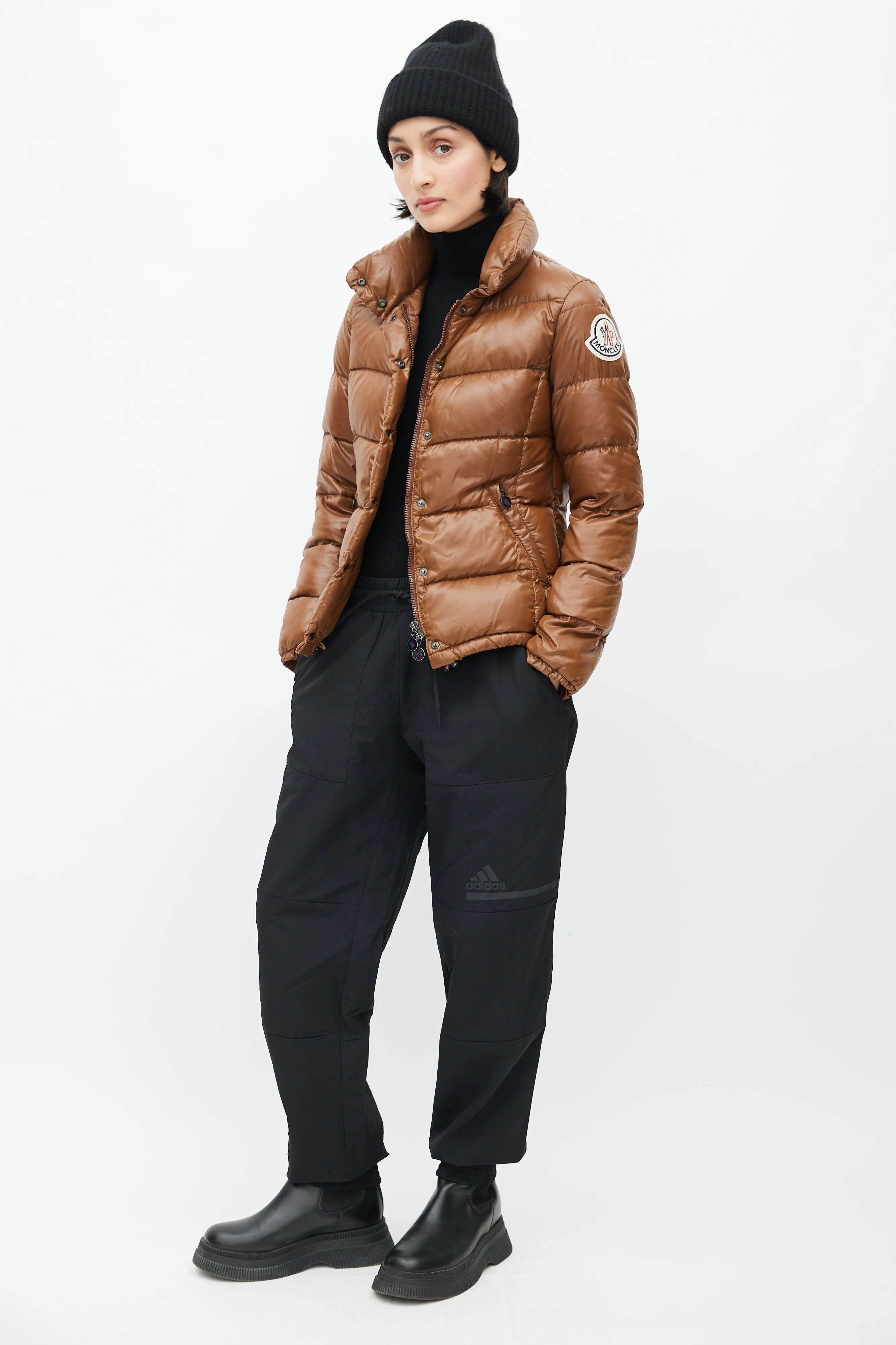 Brown Claire Quilted Down Jacket