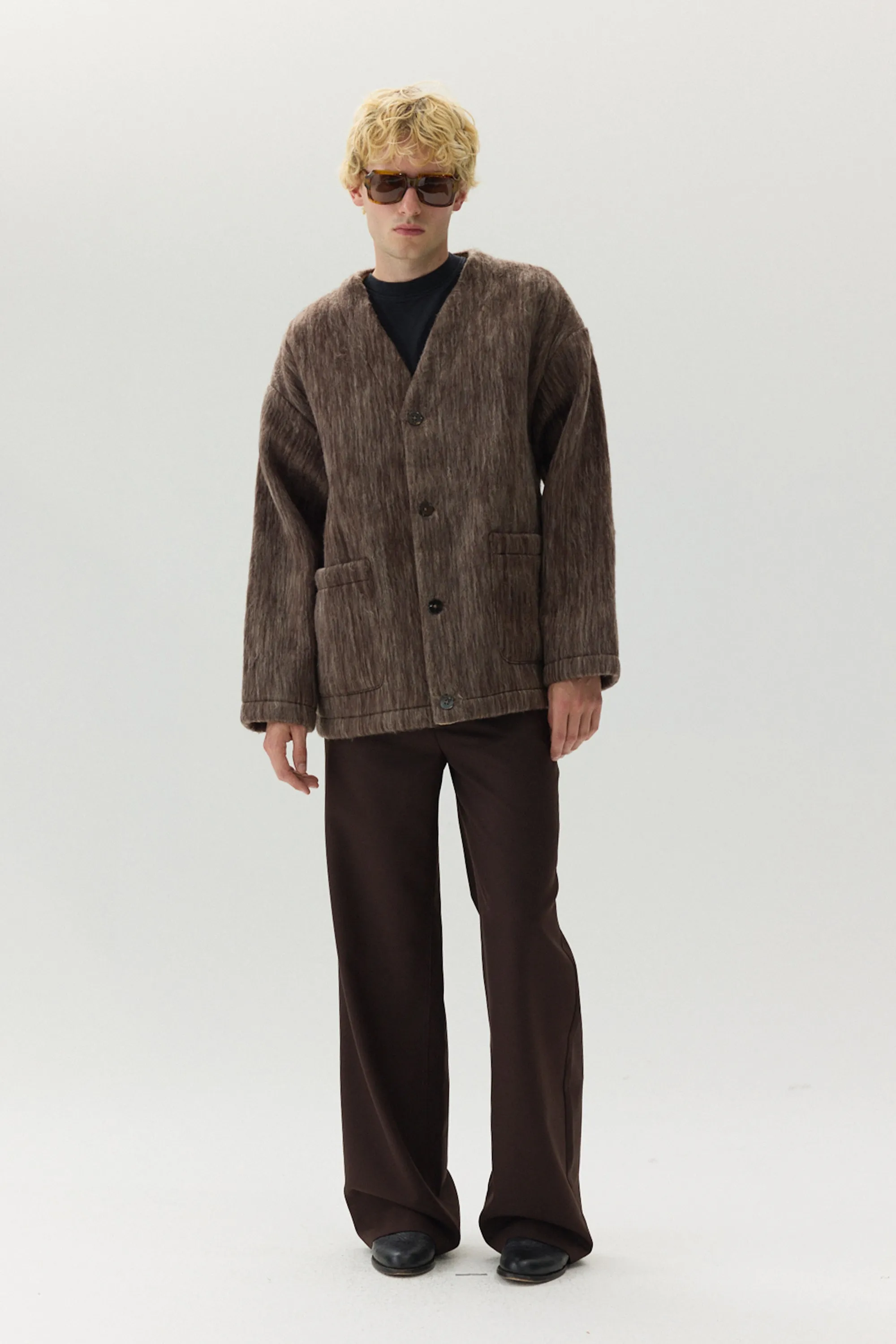 CARDI BONDED SHAGGY WOOL AW24 BROWN