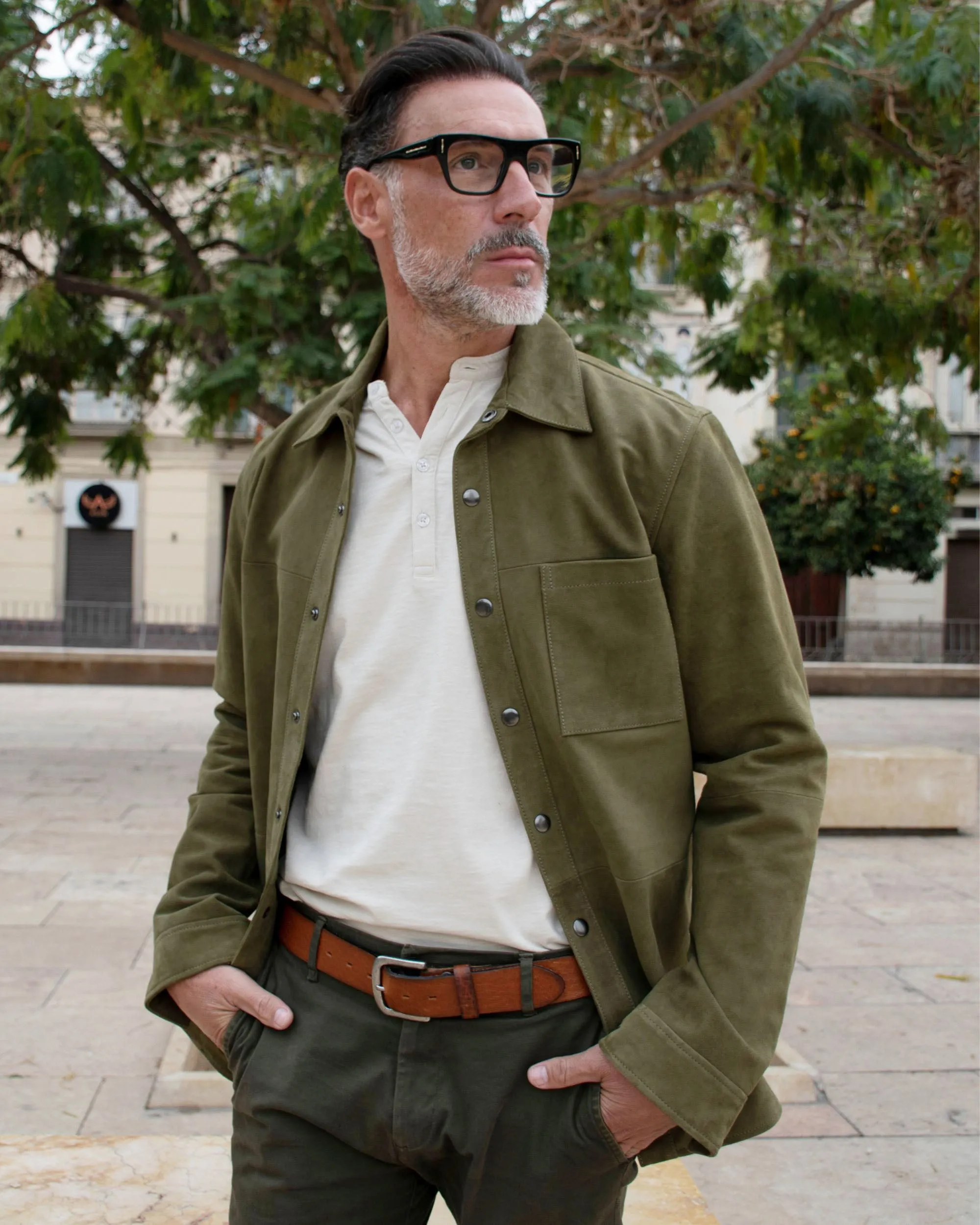 Charles | Classic Leather Shirt Jacket