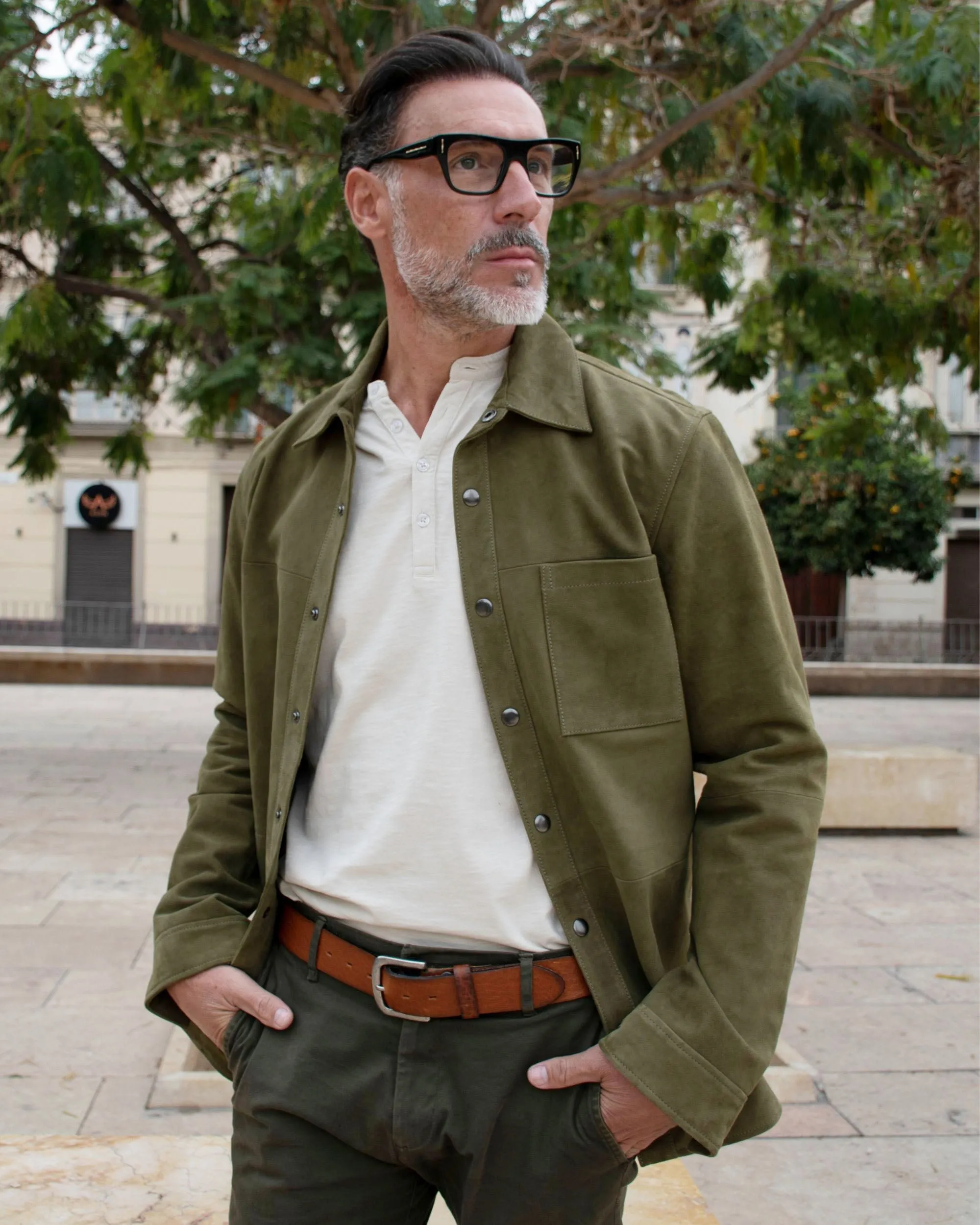 Charles | Classic Leather Shirt Jacket