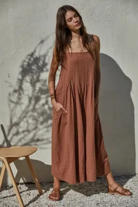 Cotton Pleated Wide Leg Jumpsuit