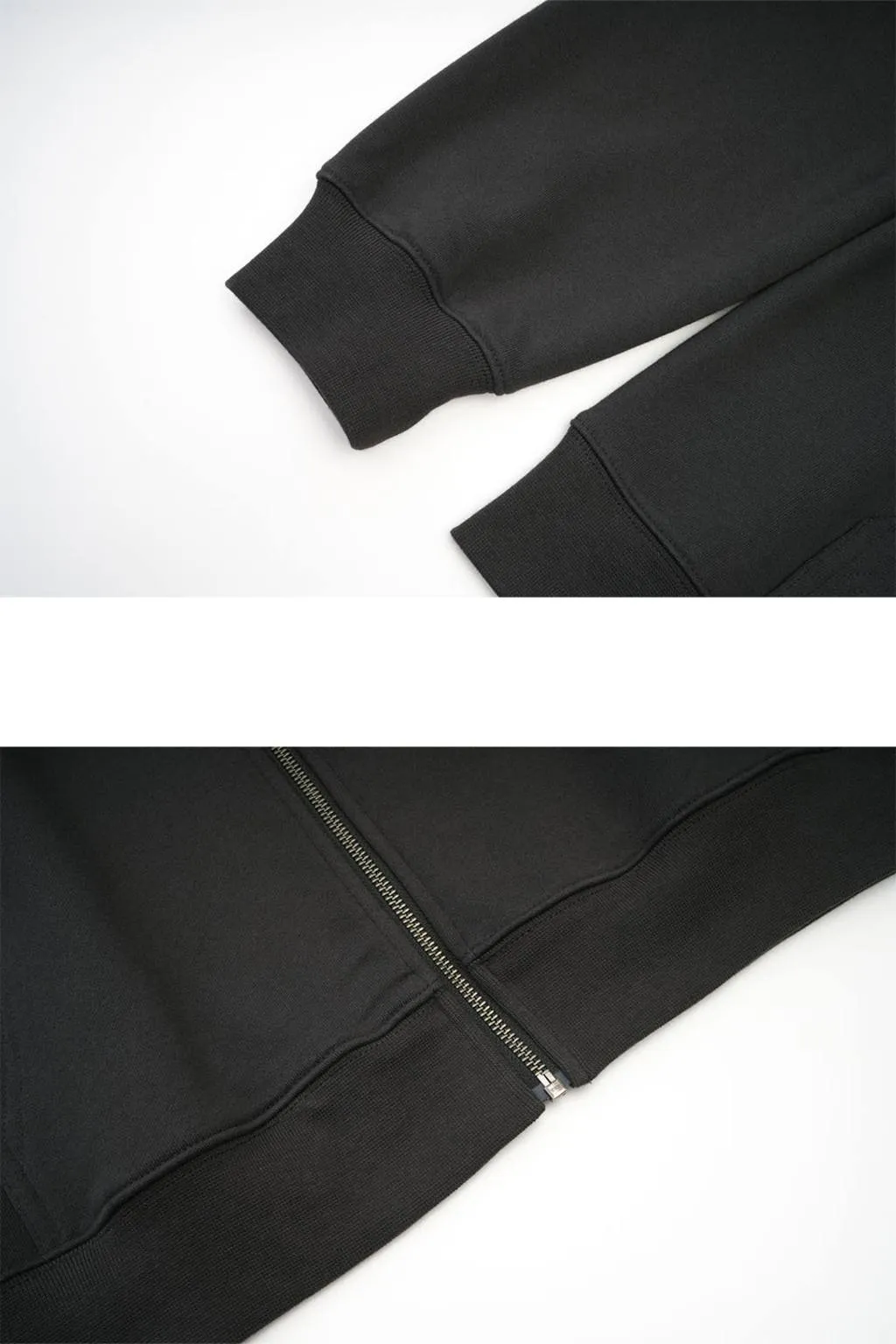 Cross Leather Patch Zip Hoodie