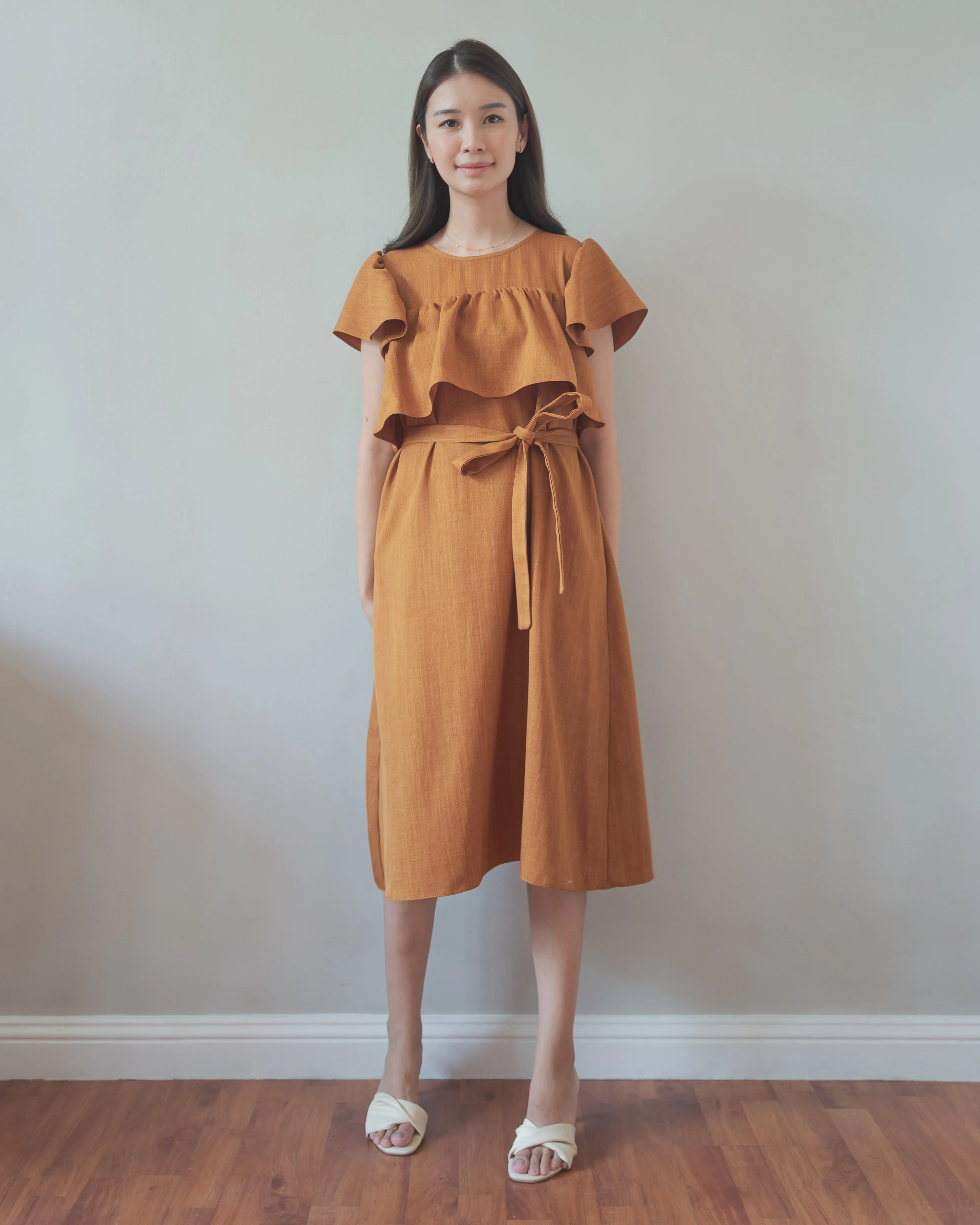 Date Dress in Rust Brown