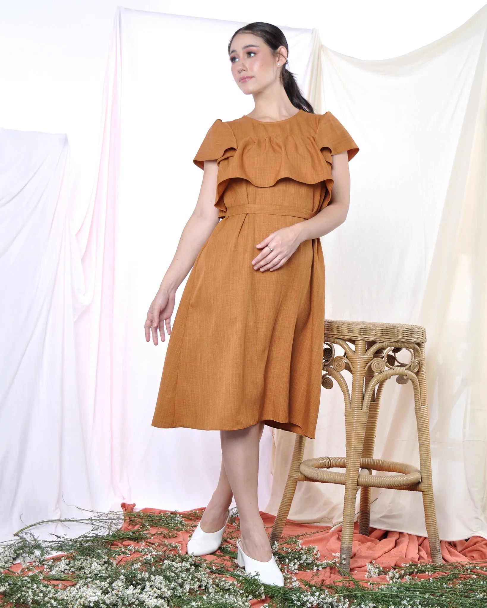Date Dress in Rust Brown