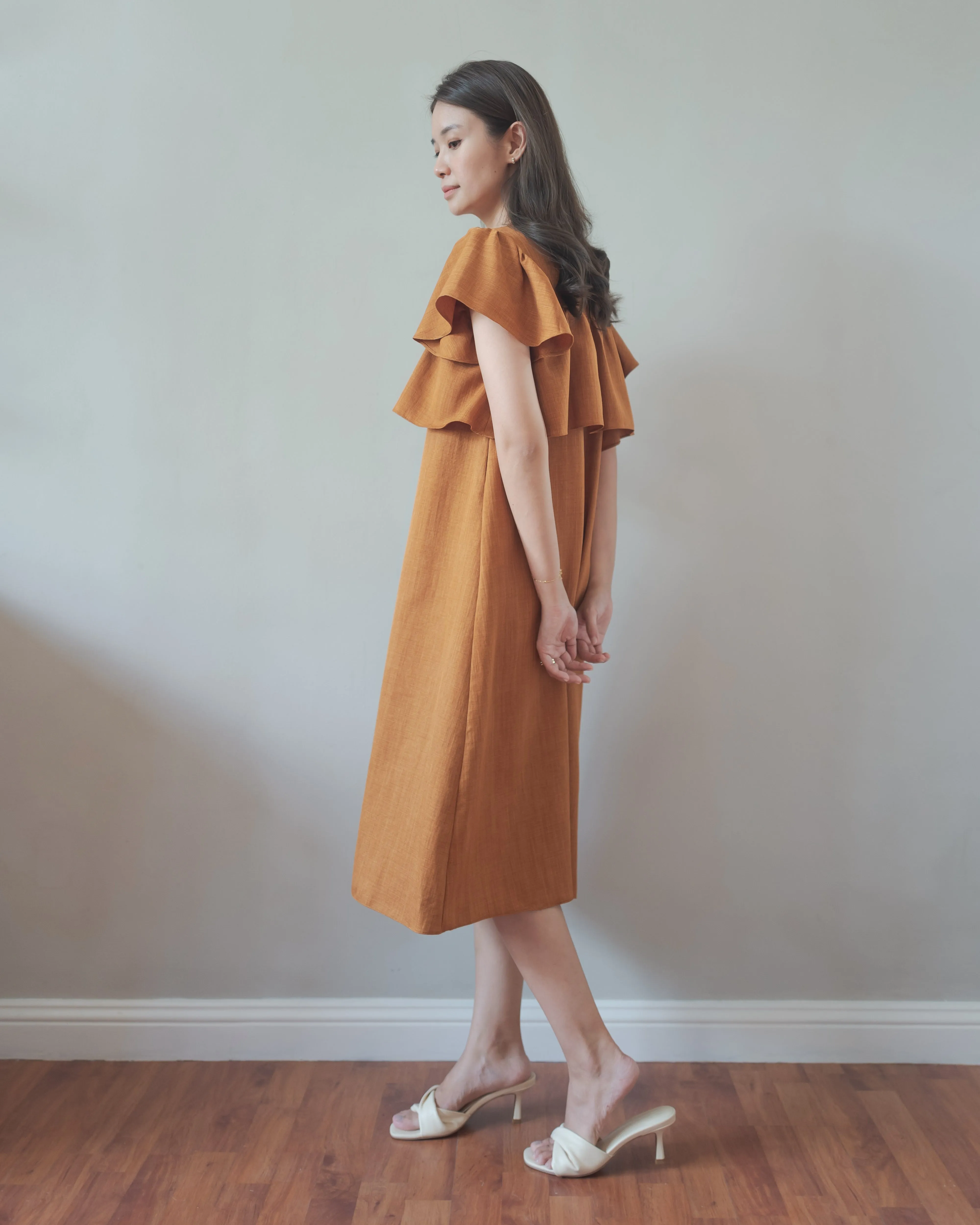 Date Dress in Rust Brown