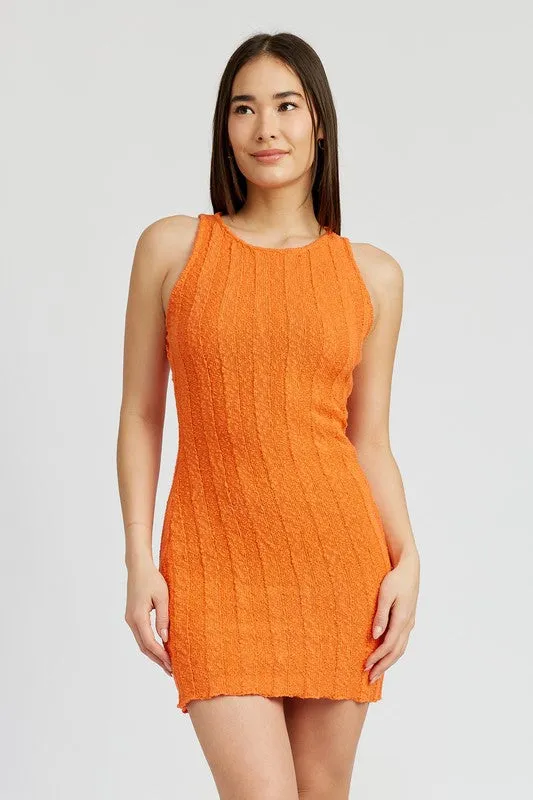 EMORY PARK Casual Mini Knit Fitted Dress