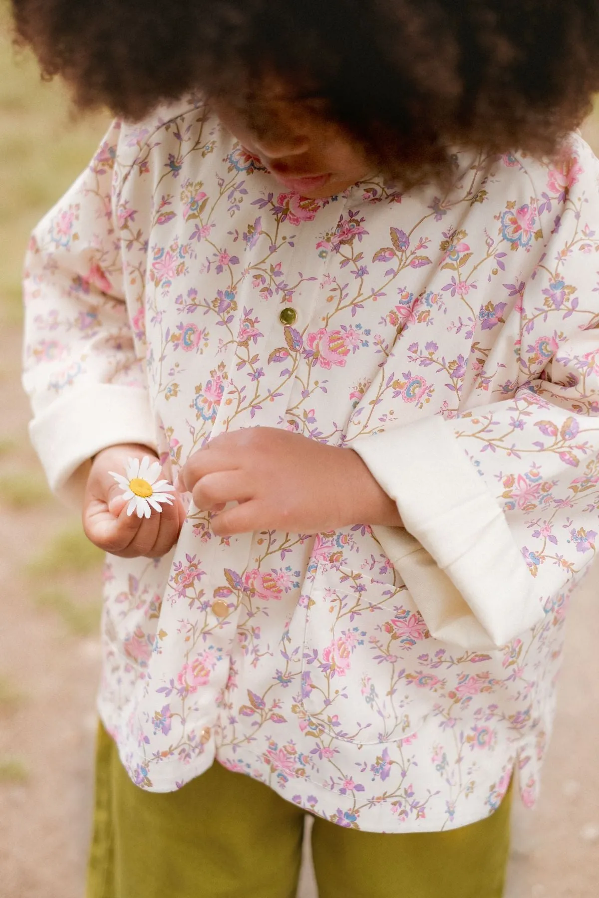 Felvet Windbreaker in Cream Bucolia Fields