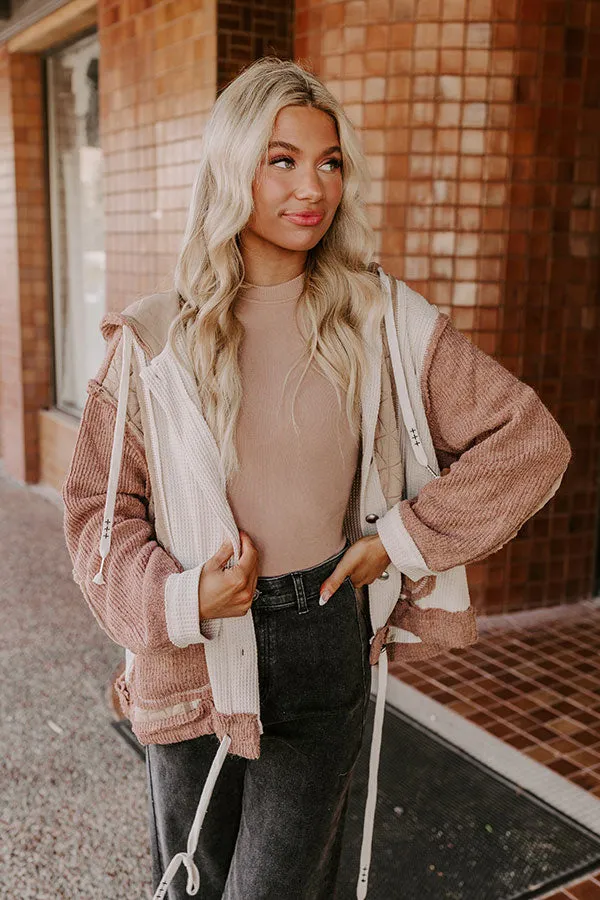 Misty Starlight Light Weight Knit Jacket in Mocha
