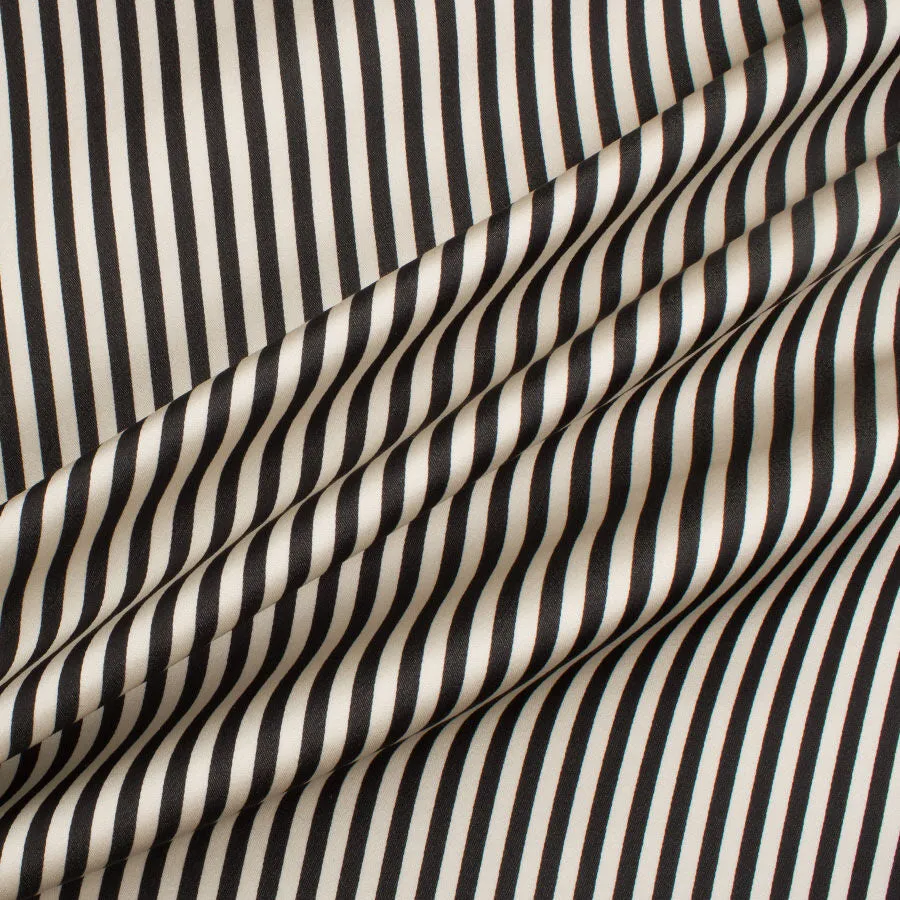 Monochrome Striped Duchess Satin