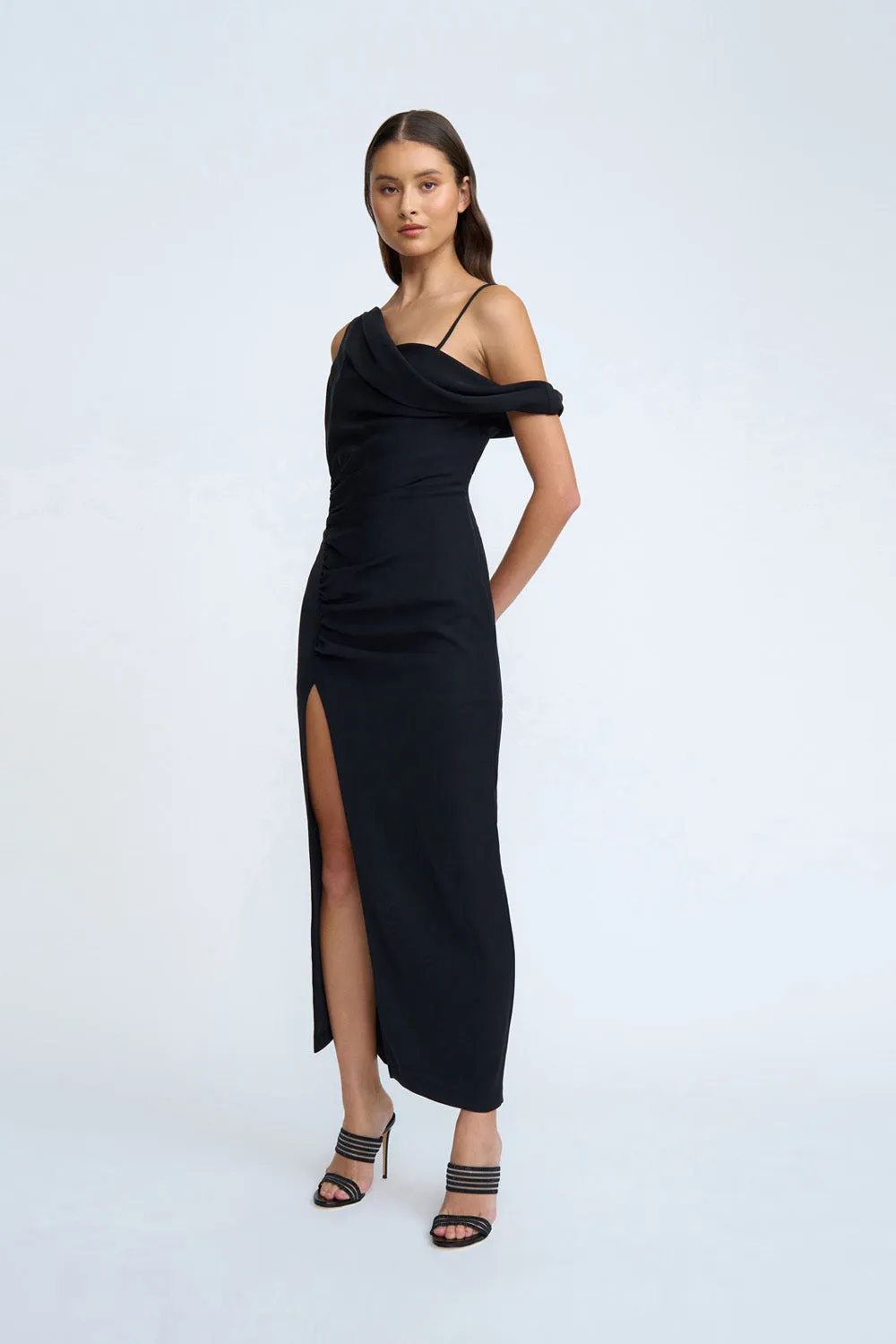 Nadel Asymmetric Split Dress - Black
