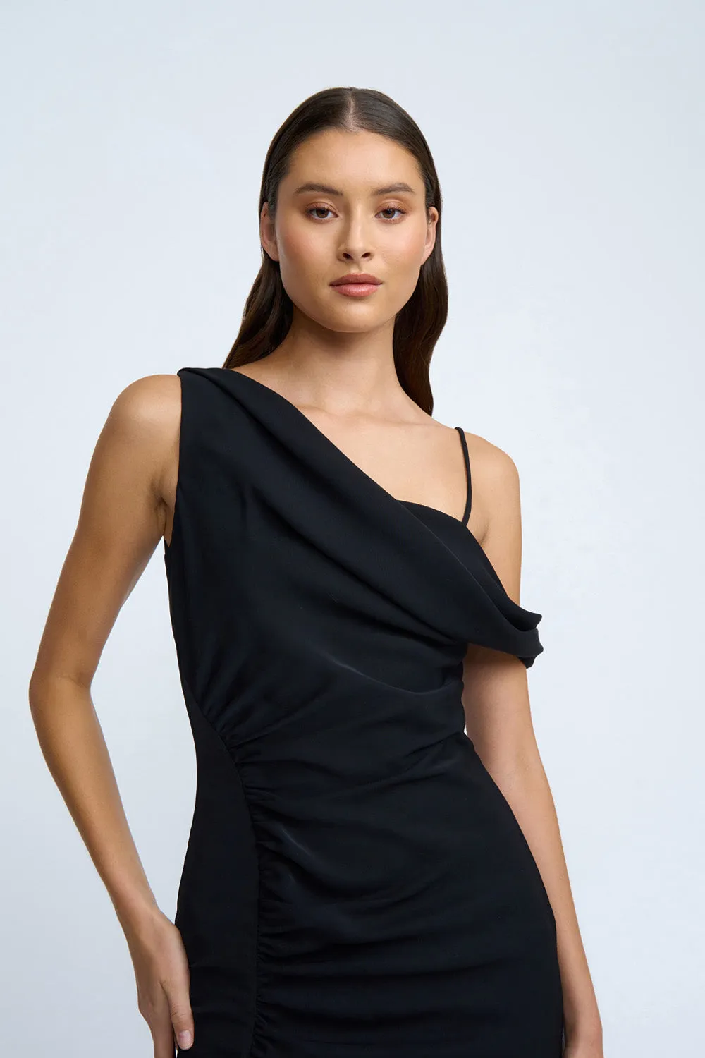 Nadel Asymmetric Split Dress - Black