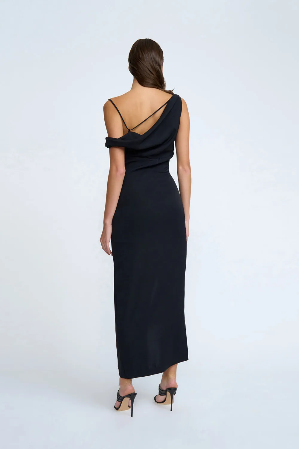 Nadel Asymmetric Split Dress - Black