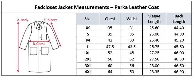 Parka Full Length Leather Coat