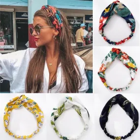 Pcs Boho Headbands for Women Wide Bohemian Knotted Yoga Headband Head Wrap Hair Band