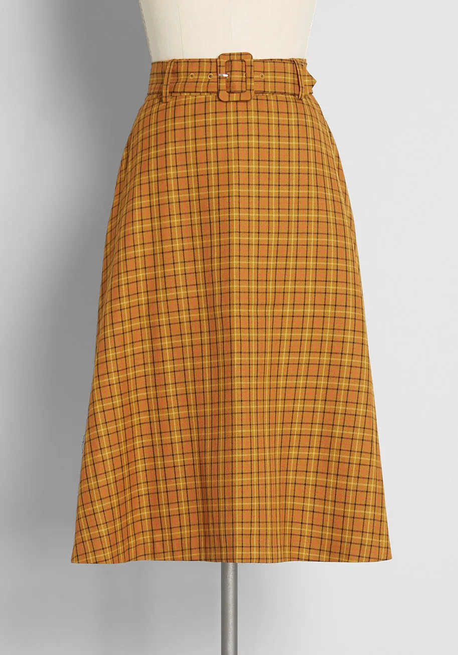 Perfect Timing Belted Midi Skirt