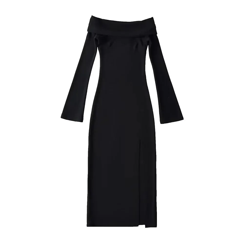 Pre Order:  Off-Shoulder High Slit Dress