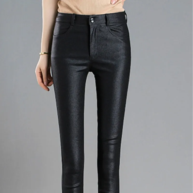 PU Leather Skinny Pants