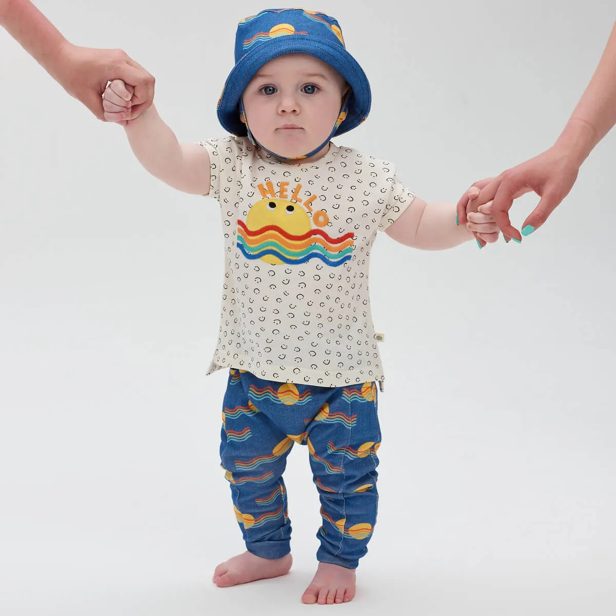 ROCKNESS - Sunshine Waves Applique T Shirt