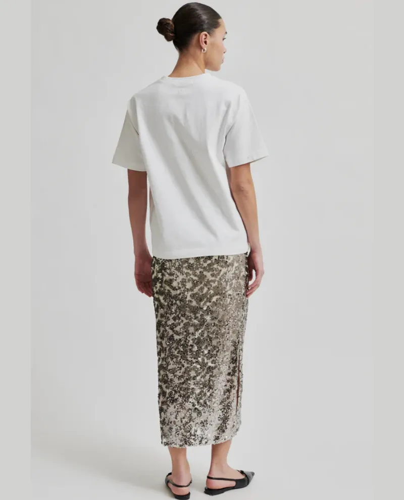 Second Female Pailey Silver Midi Skirt