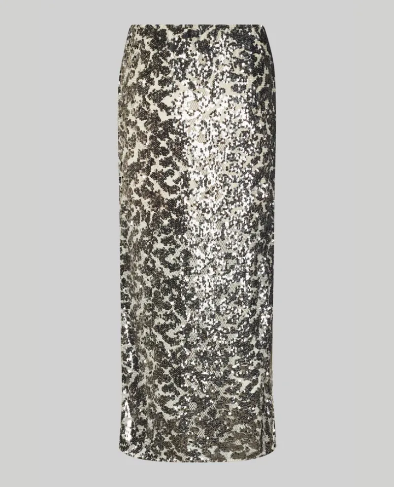 Second Female Pailey Silver Midi Skirt