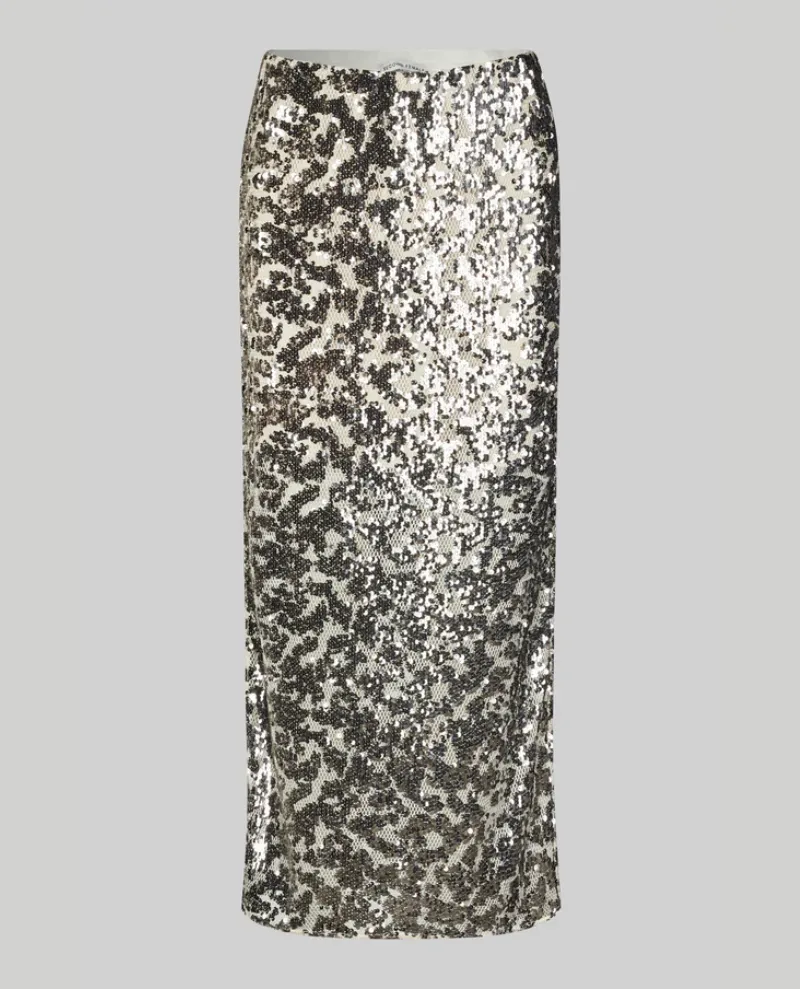 Second Female Pailey Silver Midi Skirt