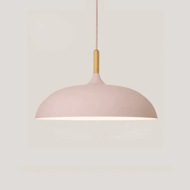 Silke - Modern Style Pendant Lamp in colored aluminum and wood