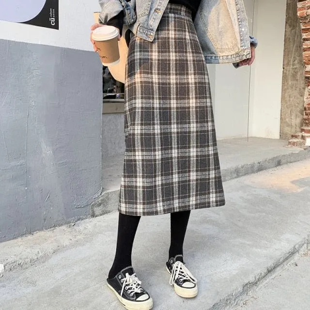 Sofia Retro Plaid Skirt
