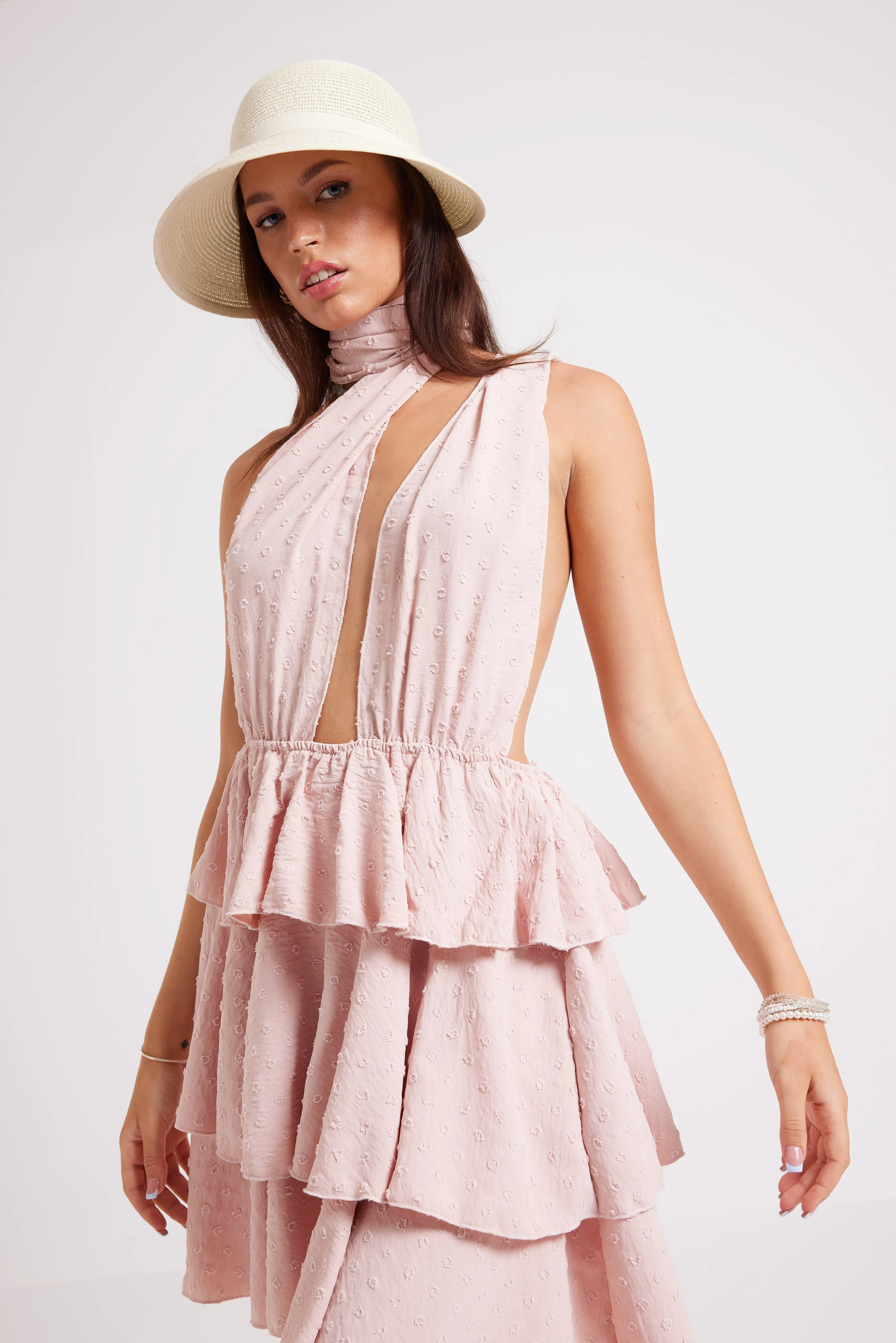 SUNSHINE TIERED DRESS - BLUSH