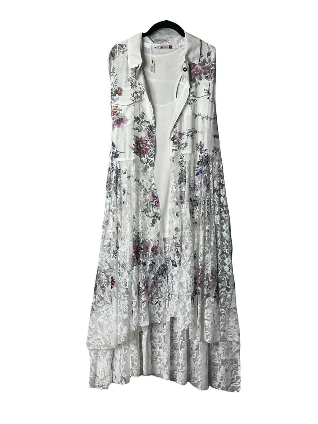 The Best is Yet to Come White Floral Lace Bohemian Vest