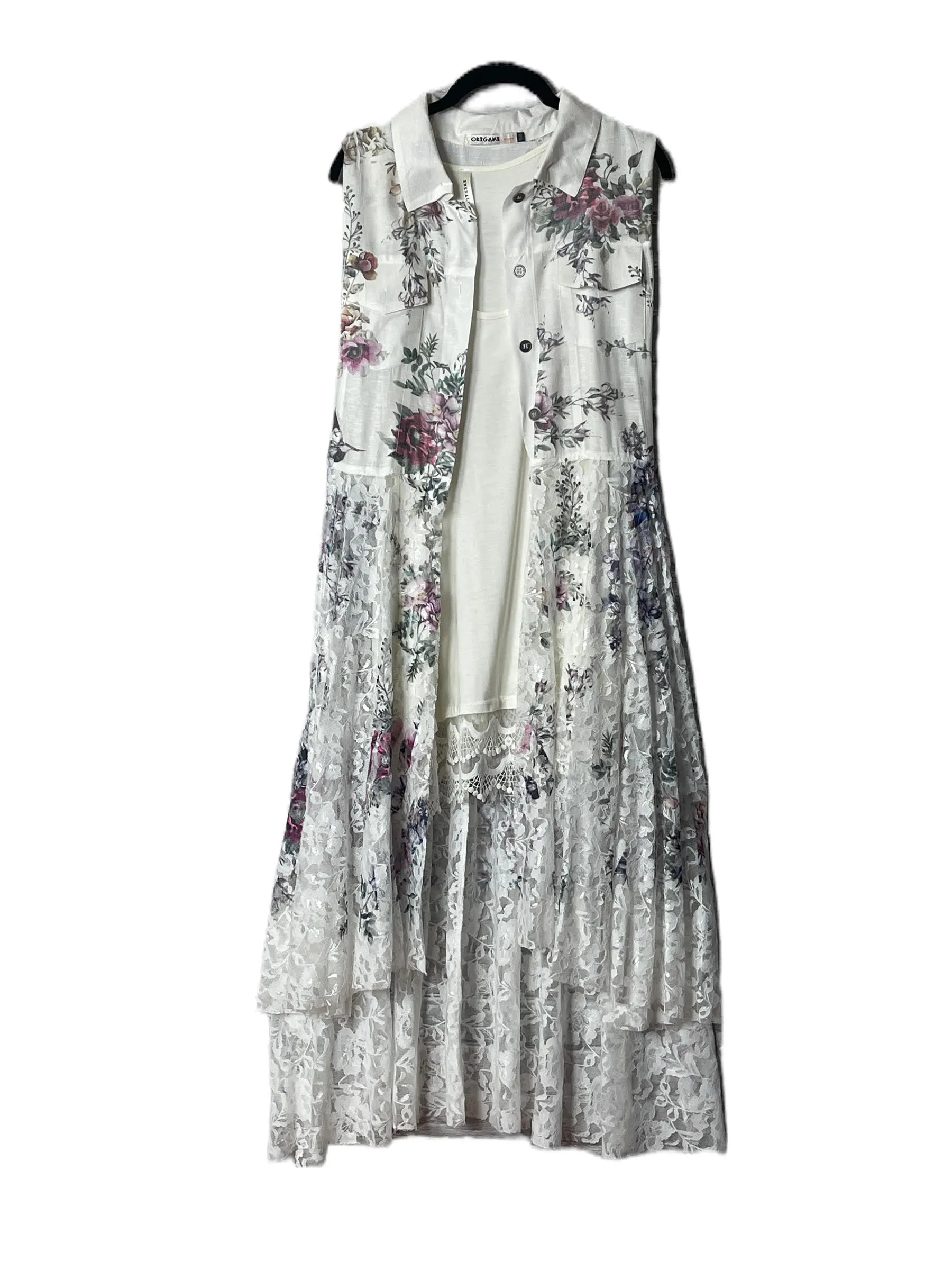 The Best is Yet to Come White Floral Lace Bohemian Vest
