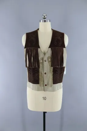 Vintage Fringed Suede Horse Vest