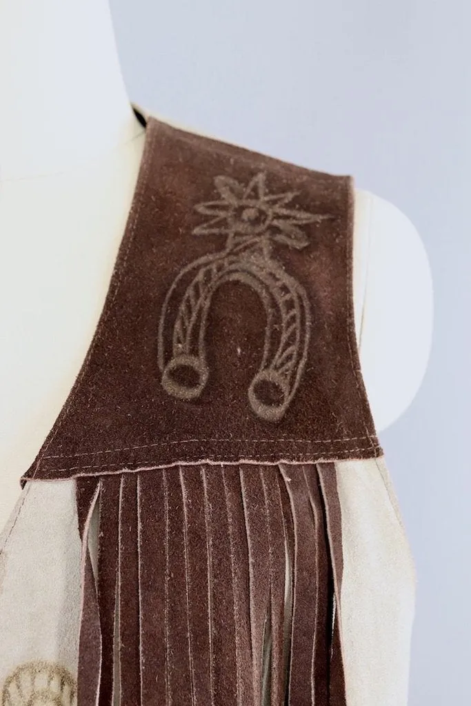 Vintage Fringed Suede Horse Vest